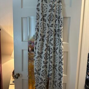 Patterned Black and White Jumpsuit